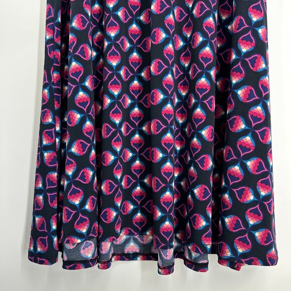 Lularoe Strapless Maxi Dress A Line Tube Abstract Print High Low Hem Blue Red - Picture 5 of 8